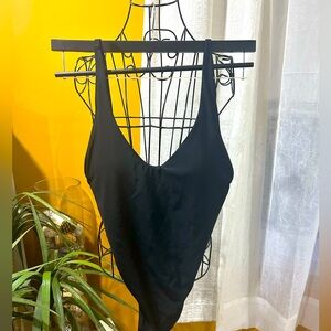 Elegant Black Thong Swimsuit